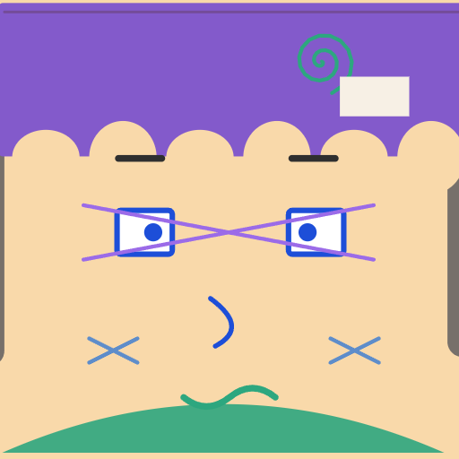 Classic square face icon avatar with triangle bangs, tiny dot eye, cross glasses, visor for PFP export